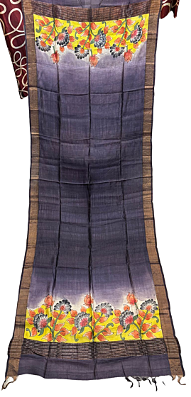 Pure Tussar Silk Dupatta with Zari Border