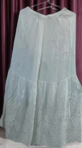 Handcrafted Pure Georgette Garara | White | L