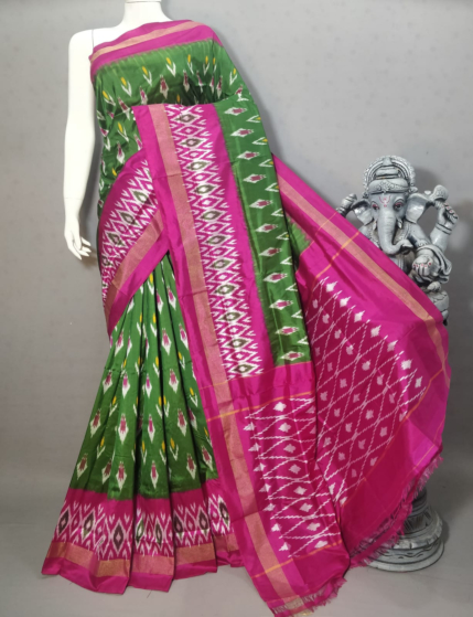 semi ikkat single pure silkj saree 