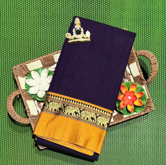 Narayanpet sarees small border -Purple