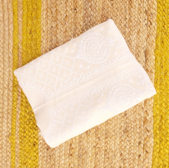 Chanderi  Kurta  All Over Jaal – Baby Pink 