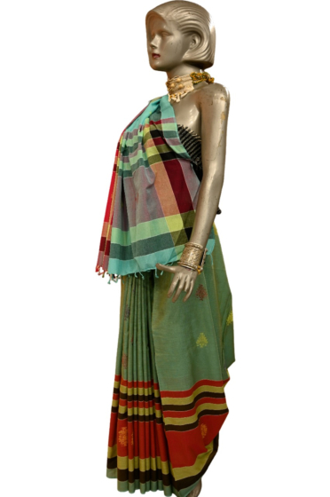 Handloom Anwa saree | Forest Green
