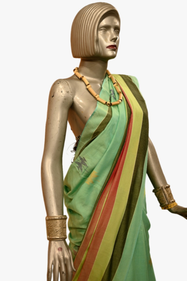 Handloom Anwa saree | Sage Green