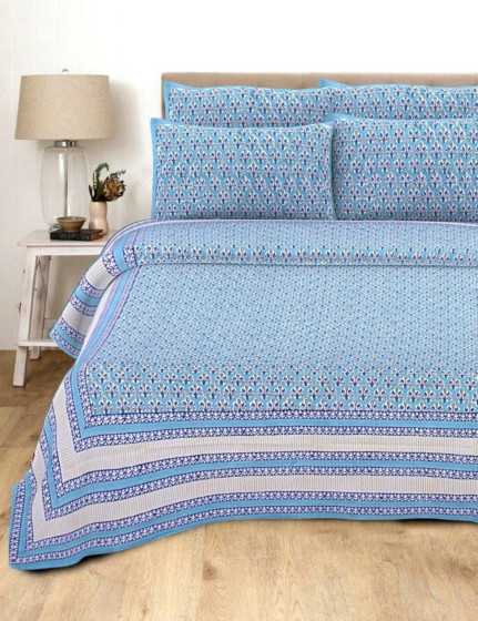 Jaipuri Hand Block Printed Cotton Bedsheet Double Bed