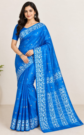 Tasar by Tasar jamdani Silk Saree 