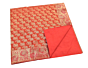 Brocade Silk Table Cloth Square 1 Meter x 1 Meter | Decorative Dining Table Mat with Golden Jacquard Weave | Elegant Home Decor for Festive & Special Occasions -  Orange
