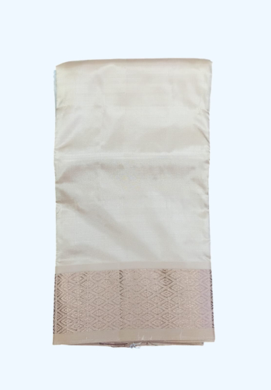 Light  brown color Dhothi with copper zari border