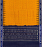 Yellow Blue Nuapatna Handwoven Single Ikat Cotton Saree SMCSAR1270