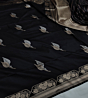 Handloom Banarasi Kadwa Silk Saree with Antique Sona Rupa Leaf Motifs| Black