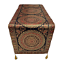 Premium Banarasi Brocade Silk Table Runner -Ethnic Mandala Design  16 x 72 inches - 6 Ft Long, Black
