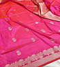Handloom Banarasi Pure Silk Kadwa Buti Saree | Rani Pink