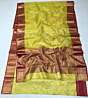 Handloom Chanderi Silk Yellow Saree