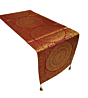Premium Banarasi Brocade Silk Table Runner -Ethnic Mandala Design  16 x 72 inches - 6 Ft Long - Maroon