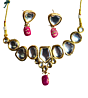 Kundan Necklace Set with Maroon Stones