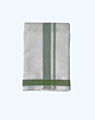 Plain Cream Dhothi with Olive Border | Cotton
