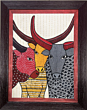 Karushilpam Hand Painted Bulls on Fabric Photo Frame