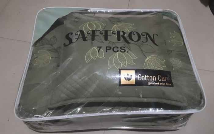 Embroidery & Quilted Bedding Set | 7 Piece