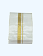 Silk Dhothi with Golden Zari Diamond Border | Cream | AS 243 | 50Kuligai Border Size