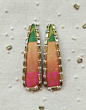 Handcrafted Multicolor Fabric Hair Clips with Stone, Bead Work & Embroidery - Set of 2