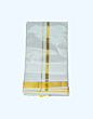 Art silk Dhothi with Golden Zari Flower Border design | AS 285