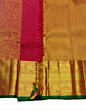 Luxury Bridal Handloom Silk Saree with Antique Zari Weaving Elegant Temple Border Silk Saree in Red and Gold