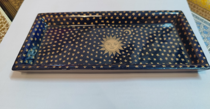 Hand-Painted  Wooden Tray I 4 inches height, width 9 inches