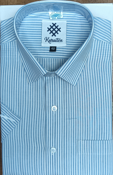 Handloom Cotton Shirt Half Sleeve | Blue