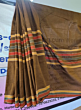 Handloom Cotton Saree with Striped Pallu I Multicolour
