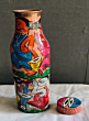 Hand-Painted Decorative Water Bottle I 10 inches