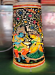 Handcrafted Kalamkari Krishna-Radha Hand-Painted Floor Lamp I 26 inches