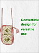 Stylish Utility Pouch with Tulsi Beads | Handcrafted Cotton Thread Mobile Pouch