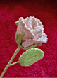 White Realistic Rose Made in  Cotton Yarn