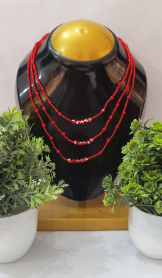Handmade Red Beads Necklace