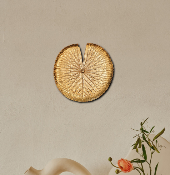 Brass lotus dish wall decor 11 Inch KBH08125