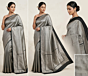 Handwoven Brocade Mulberry Silk Saree| Silver