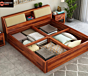 Sheesham Wood Bed with Storage