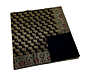 Brocade Silk Table Cloth Square 1 Meter x 1 Meter | Decorative Dining Table Mat with Golden Jacquard Weave | Elegant Home Decor for Festive & Special Occasions - Black