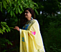 Butterfly Saree Hand Painted