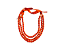 Handcrafted Large Multi Layer Orange Fabric Necklace