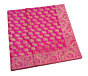 Brocade Silk Table Cloth Square 1 Meter x 1 Meter | Decorative Dining Table Mat with Golden Jacquard Weave | Elegant Home Decor for Festive & Special Occasions - Pink