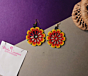 Glass Bead Flower Drop Earrings