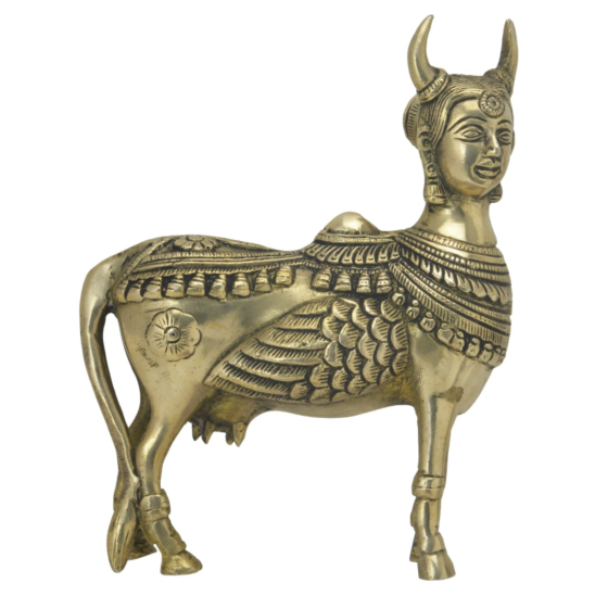 Brass Kamdhenu Idol 8 Inch KBH06489