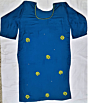 Embroidery Cotton Lady Kurti - Blue