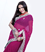 Magenta Gota Patti Saree