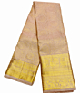 Luxury Salem Handloom Silk Saree with Intricate Zari Weaving |Beige Silk Saree with Traditional Temple Border