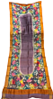 Hand-Painted Silk Dupatta with Zari Border