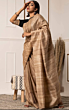 TASAR GHICHA SILK SAREE | BEIGE