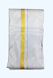 Grey Color Dhothi with Golden Zari border 
