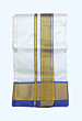 Cream Dhothi with Lavender border