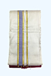 Light Cream Dhothi with mini mayikann border